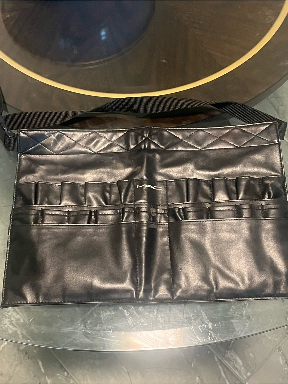 MAC Cosmetics Black Quilted Brush Roll Organizer